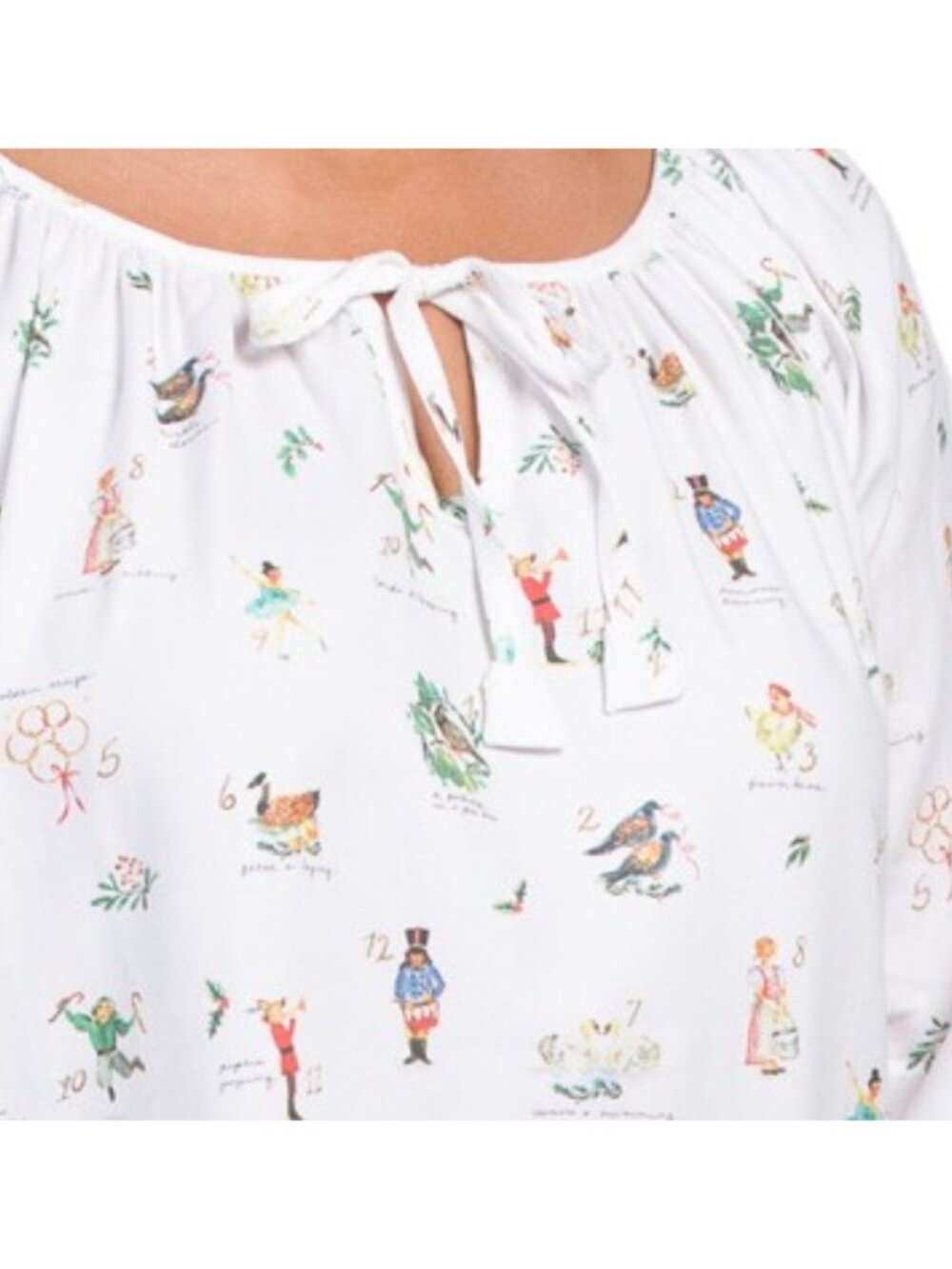 PETITE PLUME Cotton Twill 12 Days Of Christmas Delphine Nightgown - Picture 3 of 6